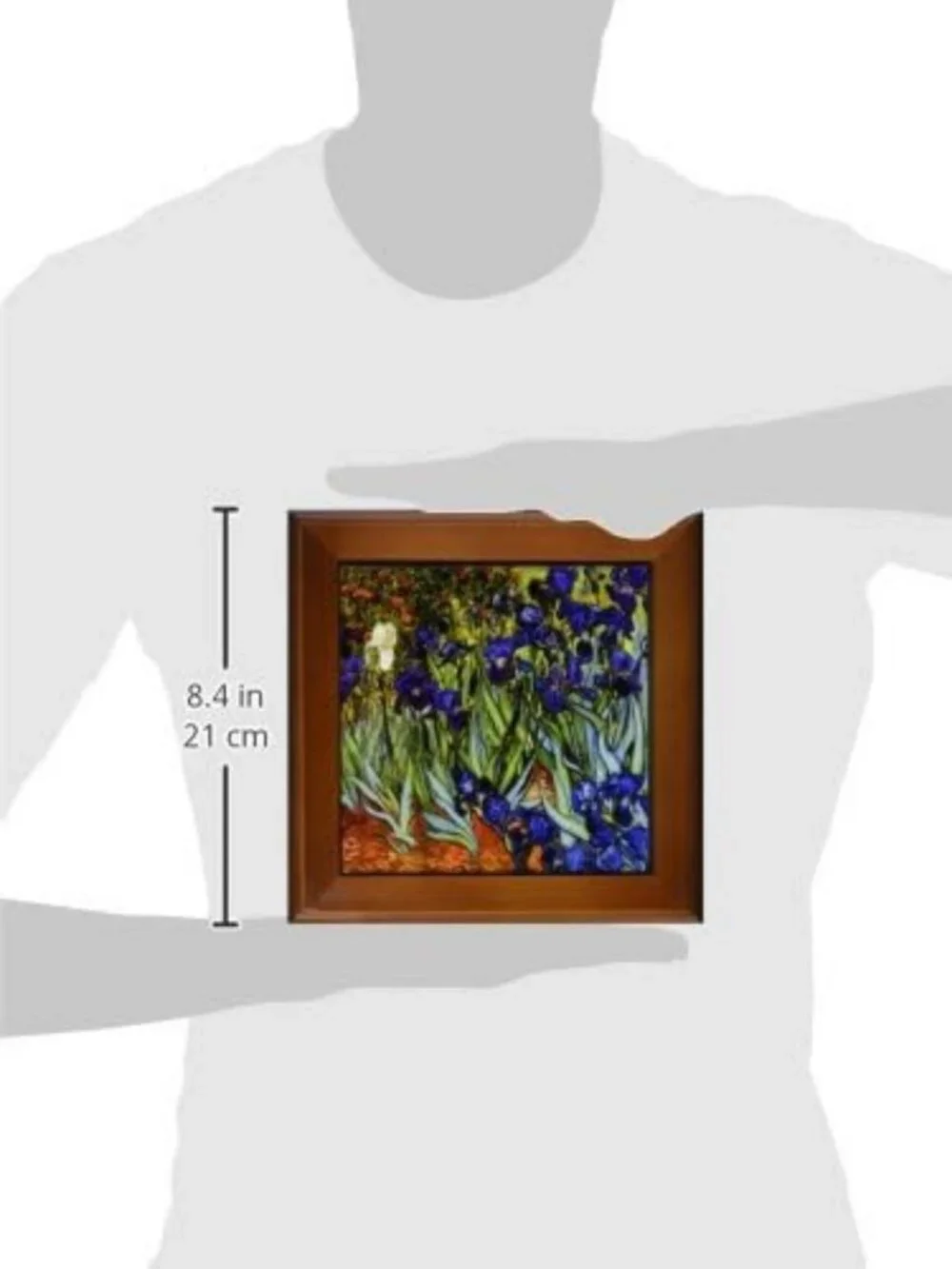 Framed 8x8 Tile Art - Van Gogh Irises Design, Home Decor, Unique Gift Idea